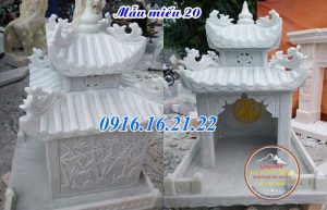 Miếu nhỏ thờ thần linh thổ thần bằng đá trắng đẹp 20