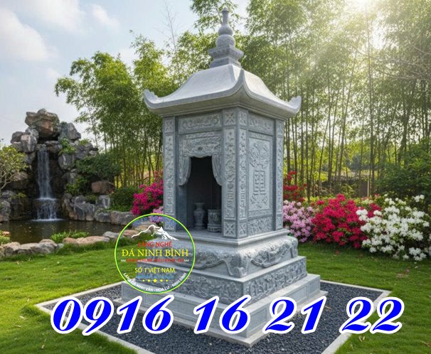 Miếu thờ Quan Âm ngoài trời bằng đá khối - Miếu quan âm thờ ngoài trời bằng đá tại nhà đẹp nhất