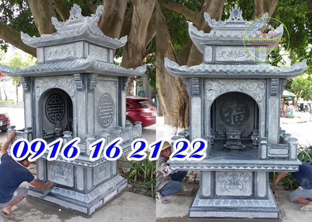 Miếu thờ nhỏ thờ thổ thần bằng đá xanh - Mẫu miếu thờ nhỏ thờ thổ thần tại nhà bằng đá tự nhiên