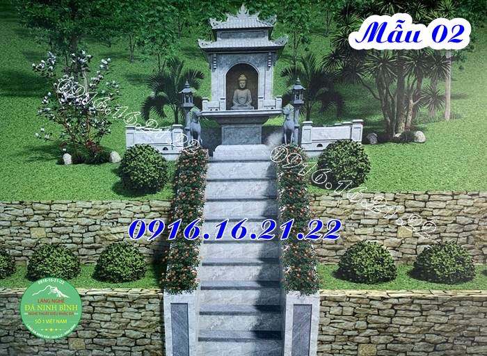 Miếu thờ quan âm bồ tát bằng đá ngoài trời thiết kế đẹp