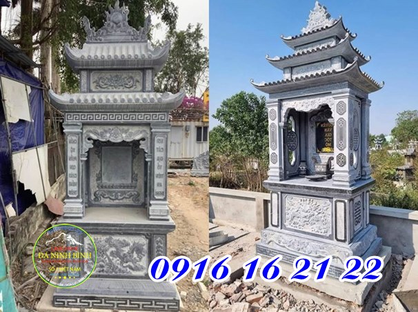 Miếu thờ thần linh thổ thần ba mái bằng đá