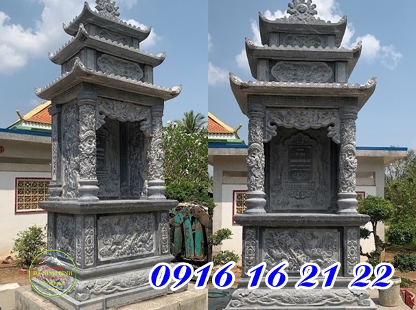 Miếu thờ thần linh thổ thần bằng đá ba mái