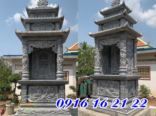 Miếu thờ thành hoàng thờ thần linh bằng đá ba mái