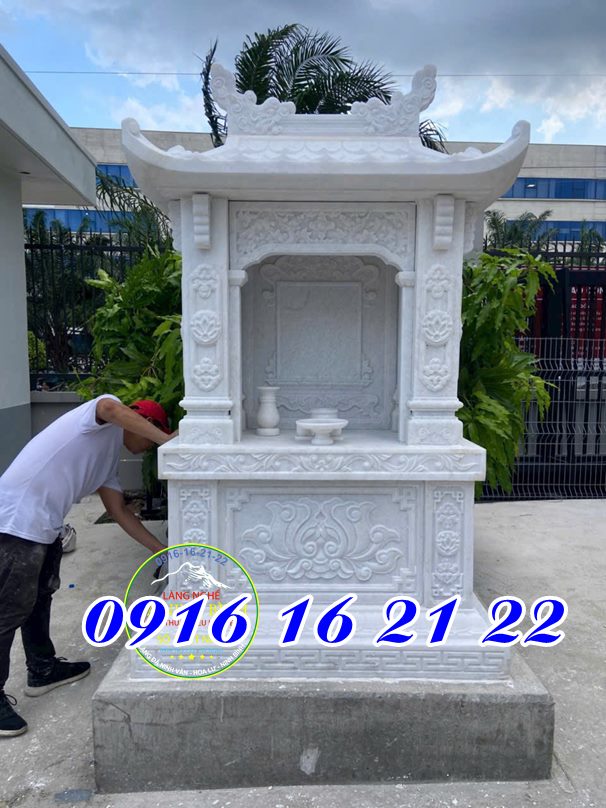 Miếu thờ thành hoàng thờ thần linh bằng đá trắng đẹp