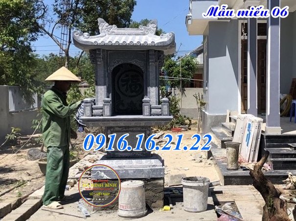 Miếu thờ thổ thần thờ đất bằng đá tại nhà riêng 06