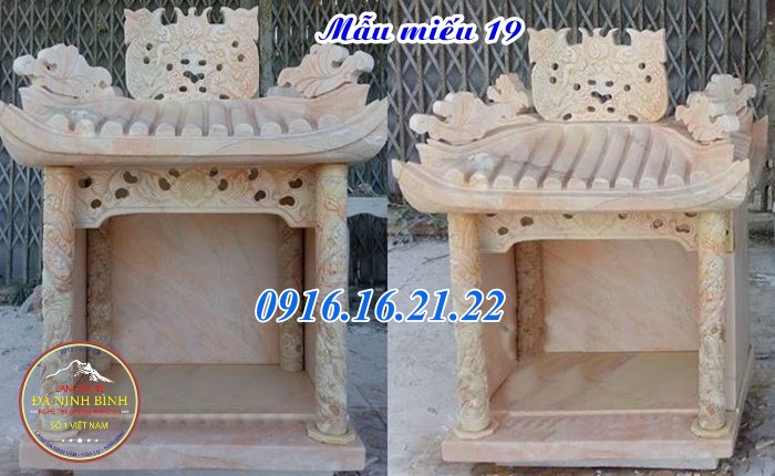 Thiết kế miếu thờ thần linh tại ninh bình bằng đá vàng