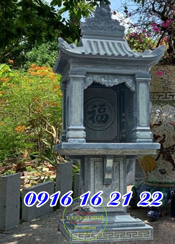 Trang thờ đá xanh đen 1 mái tại Nam Bộ