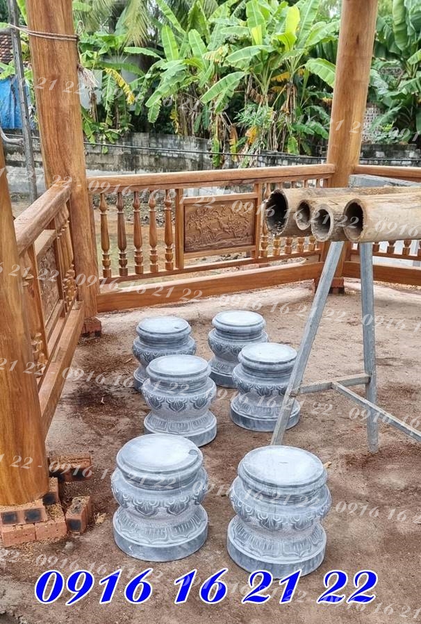 Chân tảng đá bồng kê cột gỗ đẹp Chân tảng đá bồng kê cột gỗ đẹp