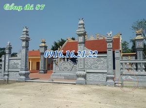 Cổng đền bằng đá tự nhiên thiết kế đơn giản tại ninh bình