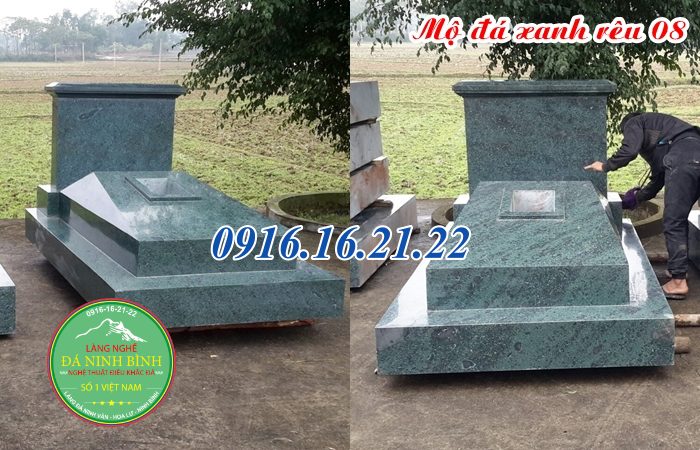 Giá mộ đá xanh rêu liền khối