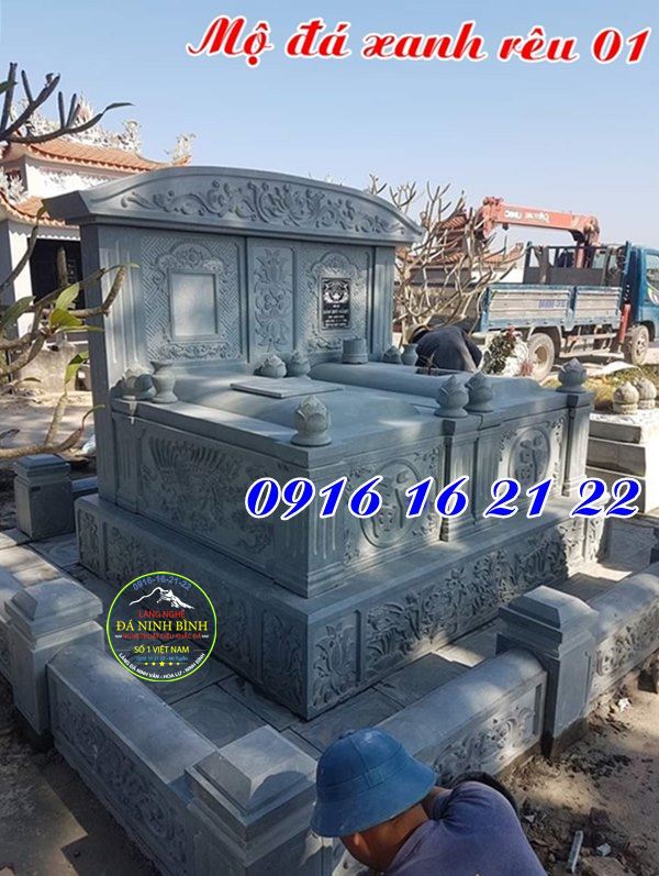 Mộ đá đôi đá xanh rêu mẫu mộ đá đẹp tại Hải Dương bền đẹp theo thời gian chạm khắc hoa văn đơn giản Mộ đá đôi đá xanh rêu mẫu mộ đá đẹp tại Hải Dương bền đẹp theo thời gian chạm khắc hoa văn đơn giản