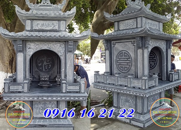 Mẫu miếu thờ hai mái - Bán 19 mẫu miếu đá thờ quan thần linh ở Phú Thọ