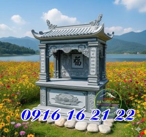 Miếu thờ nhỏ có mái bằng đá - Top mẫu miếu thờ nhỏ trước nhà bằng đá đẹp 2026