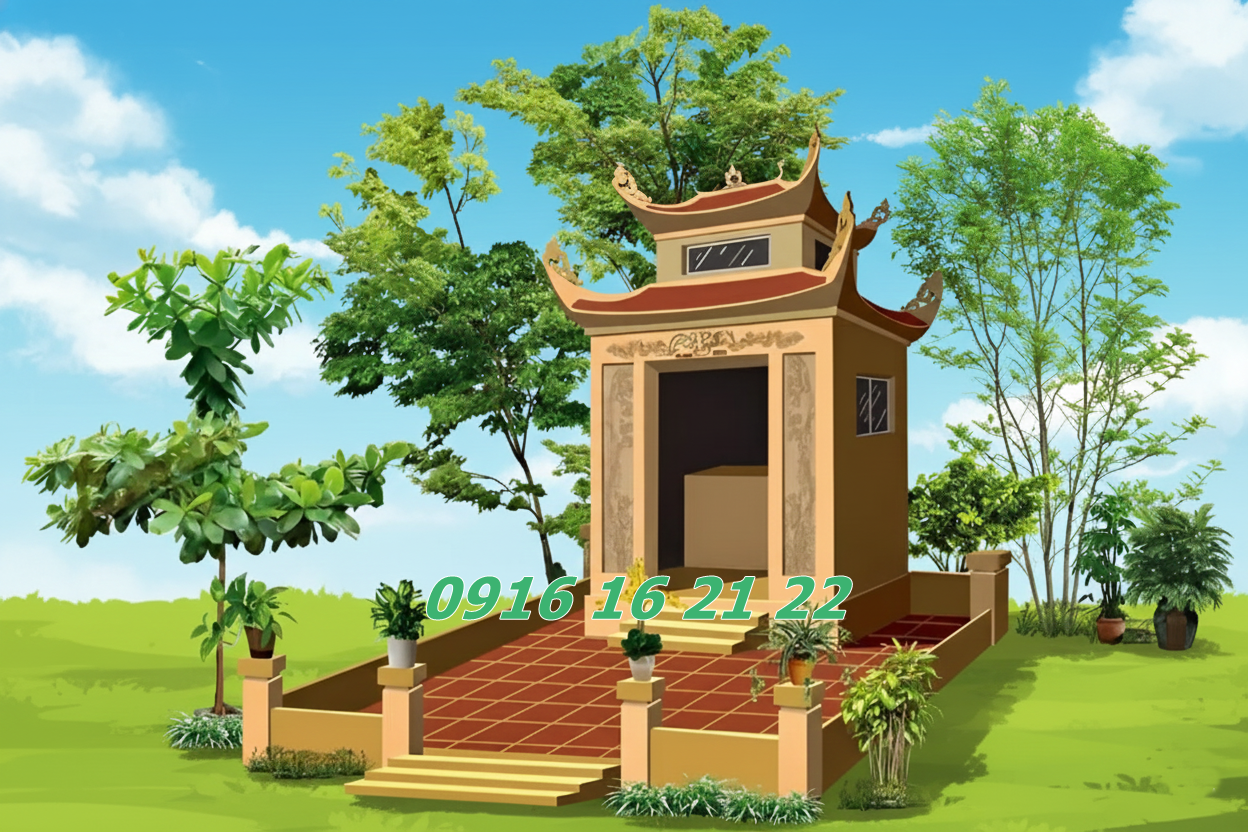 Mẫu miếu xây gạch 