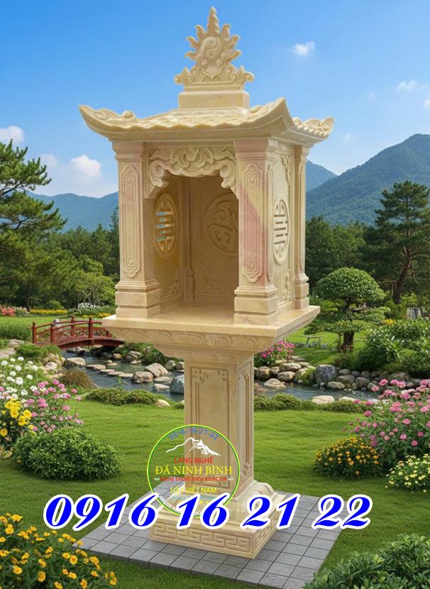 Mẫu miếu đá vàng thờ Thổ Địa nhỏ gọn đơn giản ở Bà Rịa - Vũng Tàu