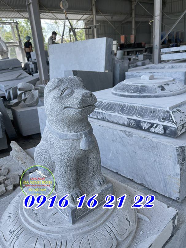 Mẫu chó đá làm từ đá xanh tự nhiên
