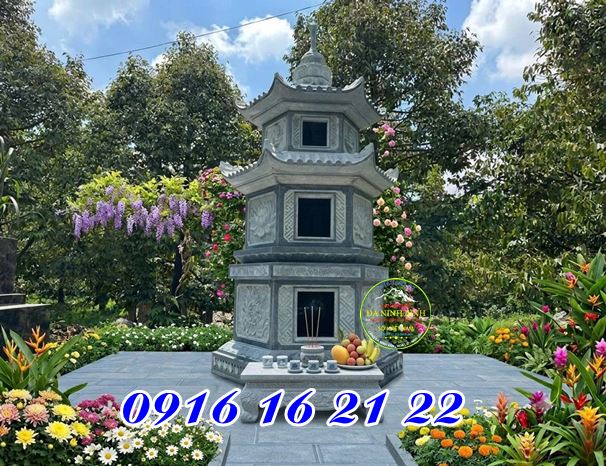 Mộ tháp đá lục giác nhiều ngăn để tro cốt tại Tây Ninh Mộ tháp đá lục giác nhiều ngăn để tro cốt tại Tây Ninh