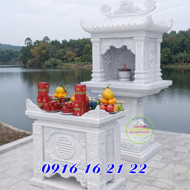 Mẫu cây hương đá trắng thờ ngoài trời 1 mái - Cây hương đá ngoài trời Mẫu cây hương đá trắng thờ ngoài trời 1 mái - Cây hương đá ngoài trời