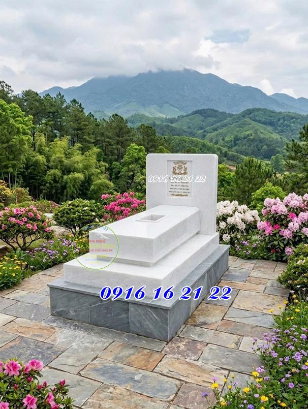 Mẫu mộ bằng đá trắng - Mẫu mộ đá đẹp