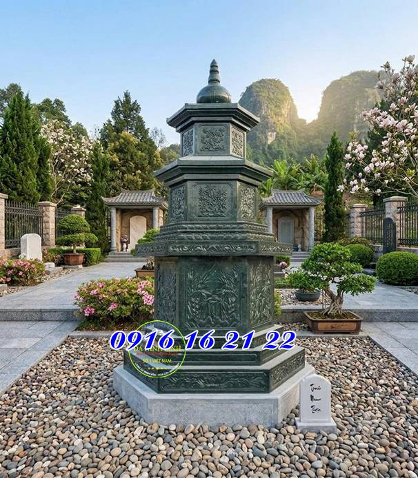 Mộ Tháp đá phật giáo - Mẫu mộ đá đẹp