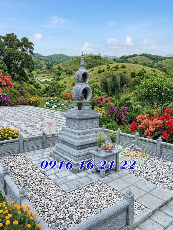 Tháp mộ đá phật giáo - Mẫu mộ đá đẹp