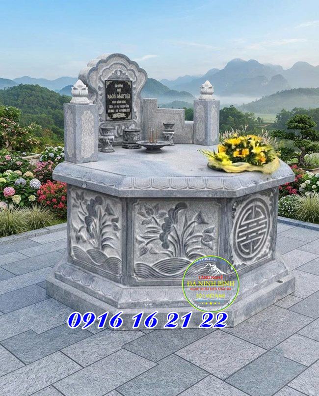 Mẫu mộ bát giác - mẫu mộ đá Ninh Bình đẹp Mẫu mộ bát giác - mẫu mộ đá Ninh Bình đẹp