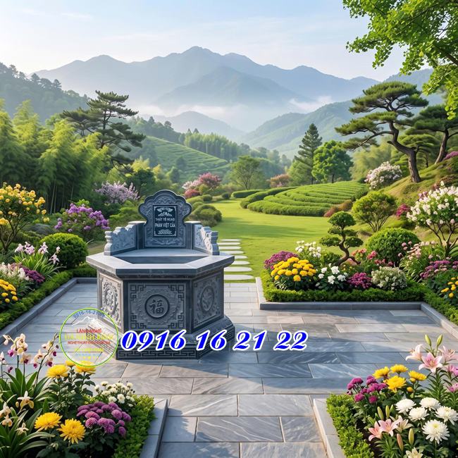 Mẫu mộ đá hình lục giác - Chi phí xây dựng mộ đá