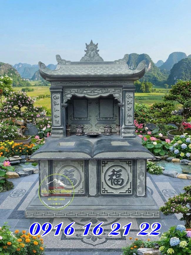 Mộ đá đôi có mái - mẫu mộ đá Ninh Bình đẹp Mộ đá đôi có mái - mẫu mộ đá Ninh Bình đẹp