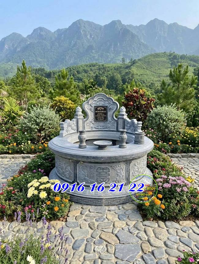 Mộ đá hình tròn phong thủy - Chi phí xây dựng mộ đá