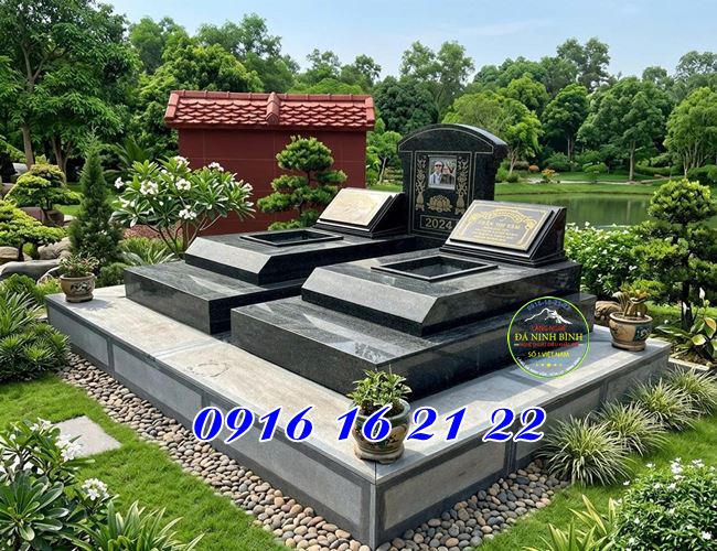 Mộ đôi không mái - mẫu mộ đá Ninh Bình đẹp Mộ đôi không mái - mẫu mộ đá Ninh Bình đẹp