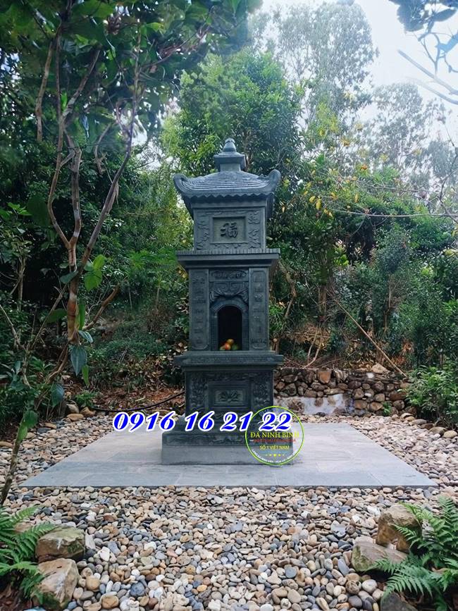 Tháp mộ đá xanh rêu - Mẫu mộ đá xanh rêu đẹp bán tại Hà Nội 29